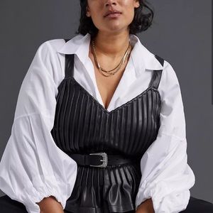 NWT Let Me Be Faux Leather Pintucked Cami SIZES M AND LARGE AVAIL